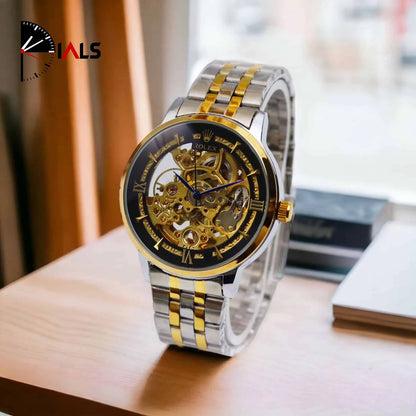 Automatic Watch Black Dial Silver Golden