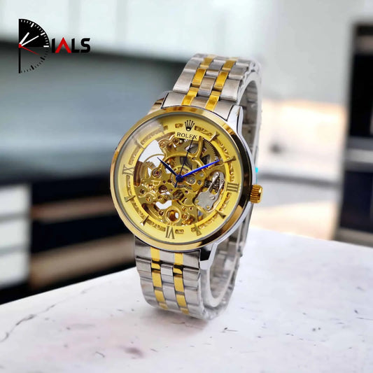 Automatic Watch Black Dial Silver Golden