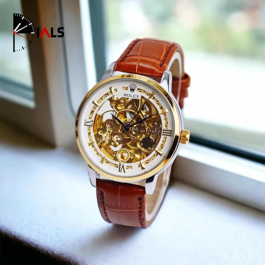 ROLEX Skeleton Automatic Leather