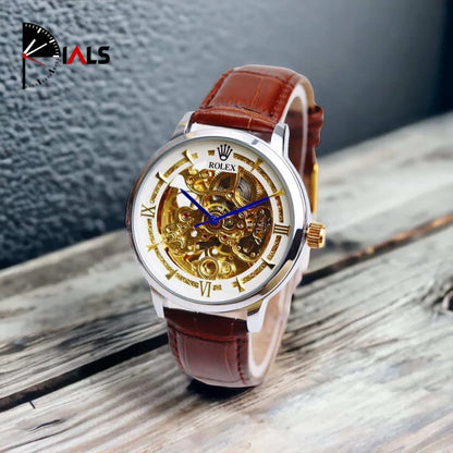 ROLEX Skeleton Automatic Leather